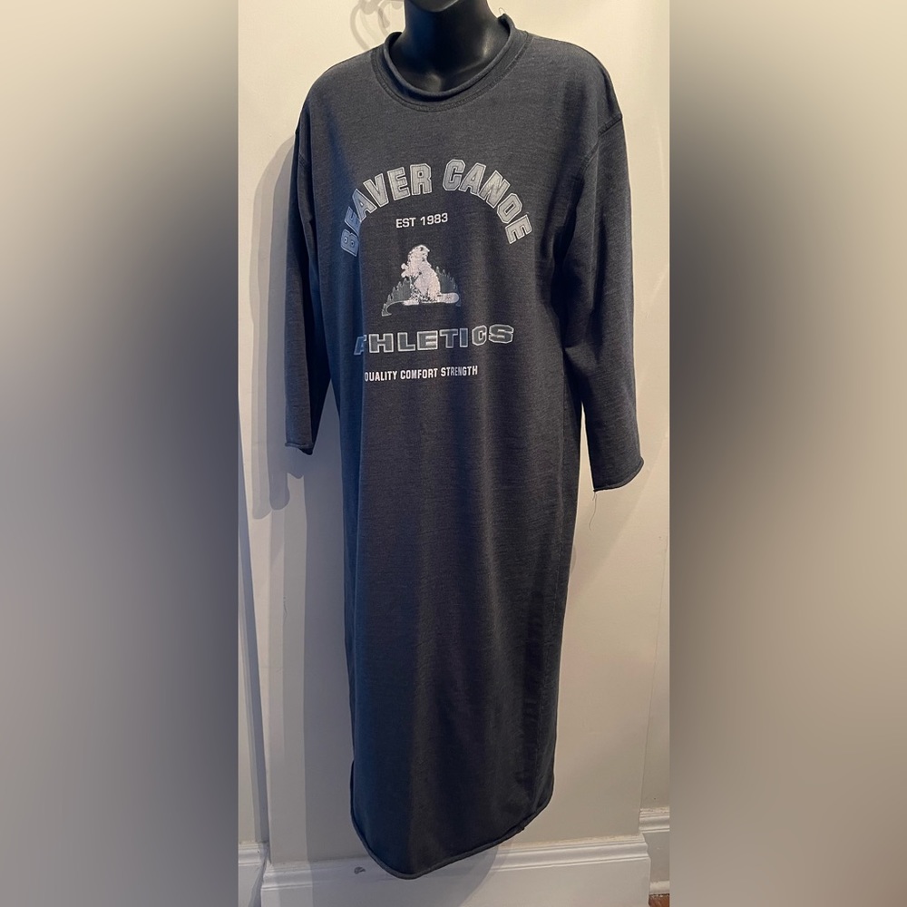 Vintage Beaver Canoe Grey Sweatshirt Nightgown